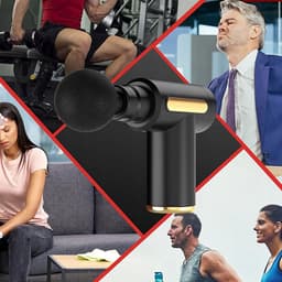 Fascia Gun - Massagepistool - 6 snelheidsinstellingen en 4 massagekoppen - Laag geluidsniveau - Perfect voor spierontspanning na het sporten - Geschikt voor nek, armen en benen — thumbnail 4