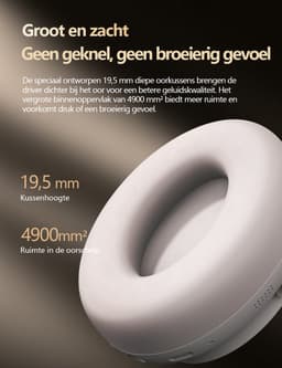 Gloovon® Draadloze Koptelefoon - Active Noise Cancelling (ANC) & Bluetooth 5.3 - 24 Uur Batterijduur - Inklapbaar Over Ear Design - Zilver — thumbnail 5