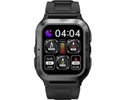 Manike C20 Smartwatch – 1,85 HD Display - Hartslag & Bloeddrukmeting - Bluetooth 5.3 - Bellen - 100+ Sportmodi - Hartslagmeter - Stappenteller - Slaapmonitor - IP67 waterdicht, Sportmodi - iOS & Android - Heren & Dames - Zwart