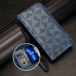 Allecto Plus - Leren Hoesje voor Smartphone - Blauw - Met Magneetsluiting en Kaartsleuf — thumbnail 4