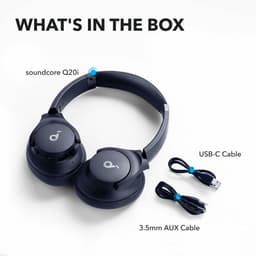 Soundcore Q20i by Anker, Draadloze Bluetooth over-ear hoofdtelefoon met hybride actieve ruisonderdrukking, 40 uur speeltijd in ANC-modus, Hi-Res audio, diepe bas, personalisatie via app — thumbnail 3