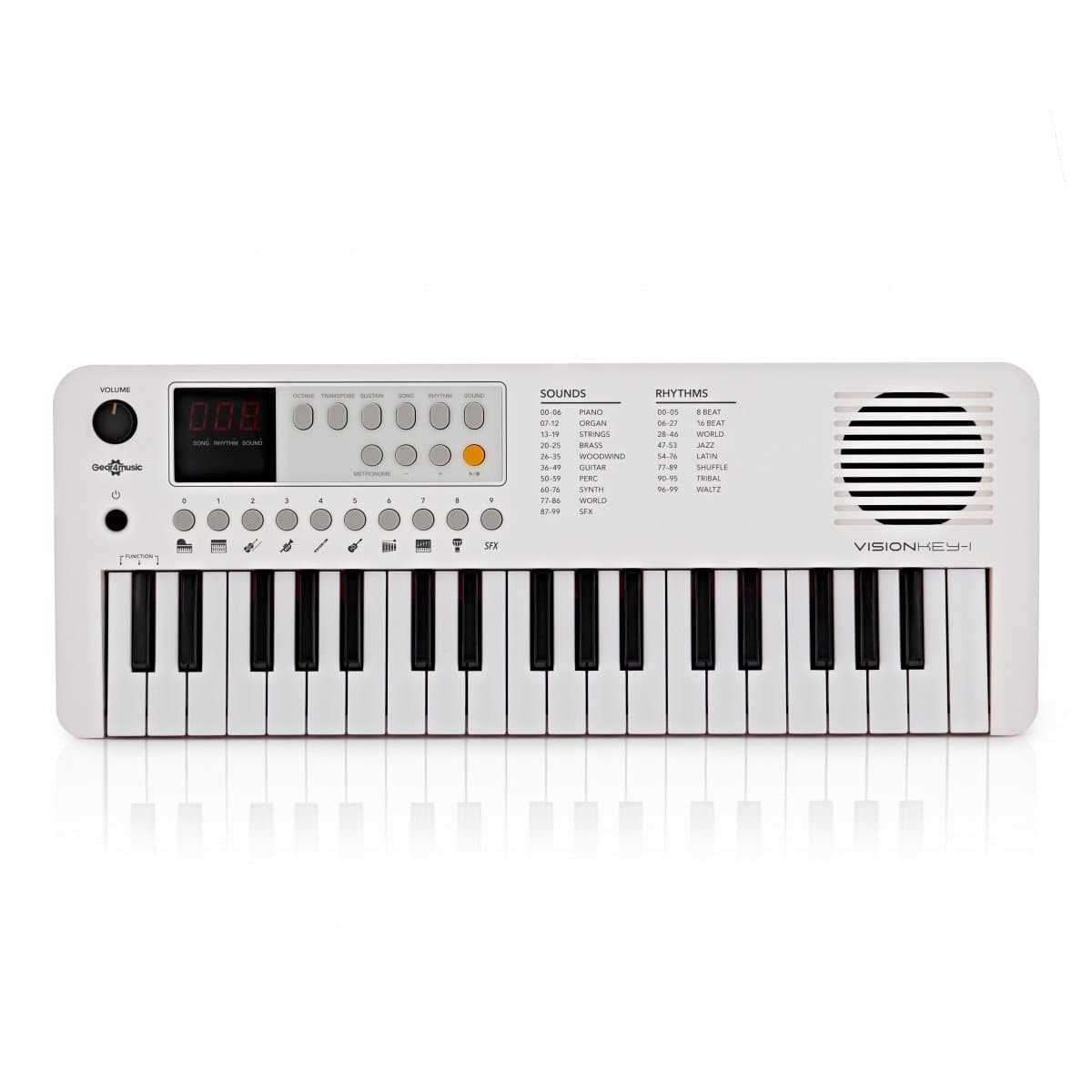 VISIONKEY-1 Mini Elektrisch Keyboard 37 Toetsen - Kinderen - Wit — afbeelding 1