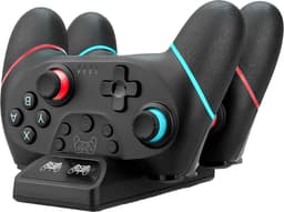 Octronic Pro Controller Set - 2 x bluetooth game controller met oplaadstation - geschikt voor Nintendo Switch -  zwart — thumbnail 1