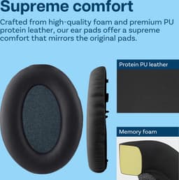 MMOBIEL Oorkussens voor Sony WH-1000XM3 Noise Cancelling Hoofdtelefoon - Memory Foam en Protein PU Koptelefoon Oorkussens - Noise Isolation Hoofdtelefoon Earpads – Zwart — thumbnail 5