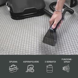 Tapijtreiniger - Vlekkenreiniger - Stofzuiger - Autobekleding Reiniger - Meubelreiniger - Reinigingsmachine - Draagbaar - Dubbele watertank - 3 meter kabel - Reservoir van 1400 en 1200 ml — thumbnail 5