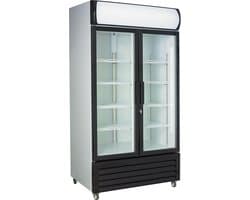 Combisteel Koelkast - 750L - Zwart/Wit - +1°C/+10°C - Geforceerd - Draaideuren - Wielen - 1120x610x1973 mm - Horeca Koelkast