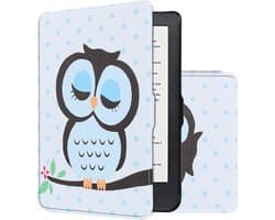 Hoes Geschikt voor Kobo Clara HD Hoesje Bookcase Cover Book Case Hoes Sleepcover - Uil