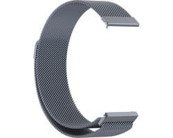 By Qubix - Geschikt voor Garmin bandje - Geschikt voor Garmin Venu / Sq / Sq2 / 2 plus - Milanese bandje - Space Grey - Smartwatch bandje 20mm