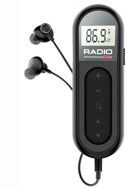 Mini Radio - FM Transistor Radio - radio - Draagbare Radio - Oplaadbare Radio - ABS - Zwart — thumbnail 1