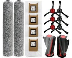 13 stuks Reserveonderdeel accessoires - geschikt voor Eufy Omni E25 - Eufy Omni E28 robotstofzuigers - 1 hoofdborste & 4 stofzakken & 6 zijborstels & 2 rolmops