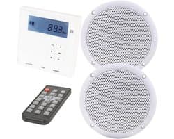 Draadloze Wandversterker met Vochtbestendige Plafondluidsprekers - HiFi Audio Systeem voor Keuken