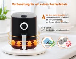 Mini Heteluchtfriteuse met Temperatuurregeling, 1400 Watt, 5-in-1 Multicooker voor Gezond Frituren en Koken — thumbnail 6