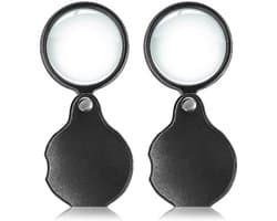 Draagbare Vergrootglas Set - 2 Stuks met 15-voudige Vergroting, Opvouwbaar en Ideaal voor Lezen