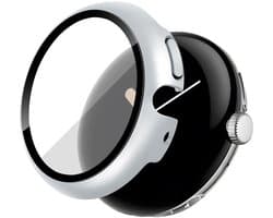 Screen protector - Geschikt voor Google Pixel Watch / Watch 2 / Watch 3 / Watch 4 (41 mm) - Full Cover Hard Case / Beschermend Hoesje - Zilver