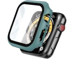 Screen protector - Geschikt voor Apple Watch 4 / 5 / 6 / SE - 40 mm - Full Cover Hard Case / Beschermend Hoesje - Donkergroen
