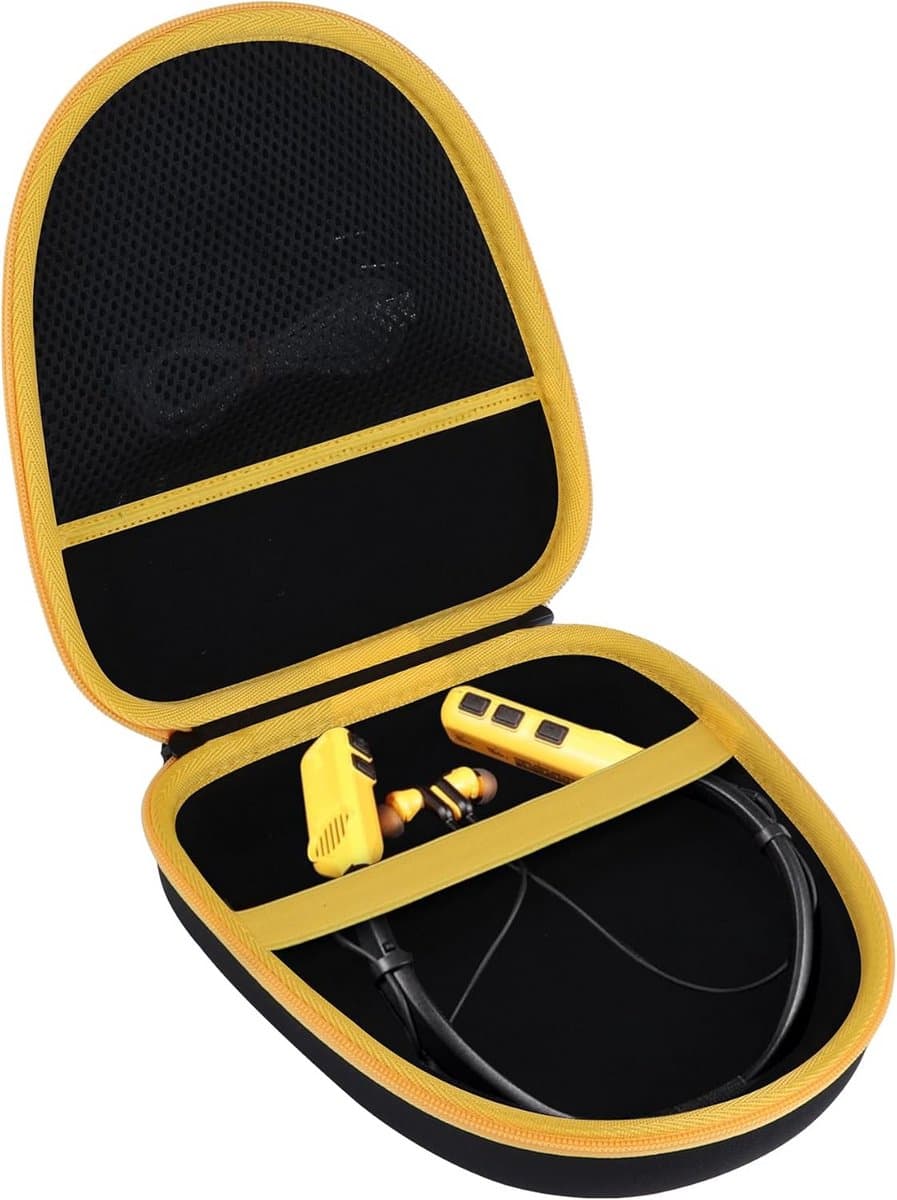 Harde Opbergcase voor Neckband Koptelefoons Geel — afbeelding 1