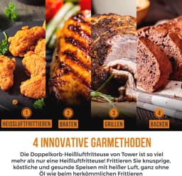 Luchtfriteuse met dubbele mand 9L en digitaal bedieningspaneel - 10 voorinstellingen — thumbnail 5
