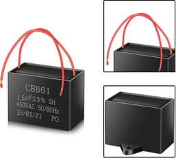 Aanloopcondensator voor AC motor 1,5uF 450V voor ventilatoren (3 stuks) — thumbnail 4