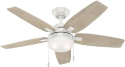 Binnenventilator met verlichting en trekschakelaar - 117 cm, 5 omkeerbare vleugels, zomer/winter gebruik, fris wit/grenen — thumbnail 5