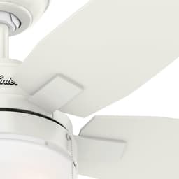 Binnenventilator met verlichting en trekschakelaar - 117 cm, 5 omkeerbare vleugels, zomer/winter gebruik, fris wit/grenen — thumbnail 3