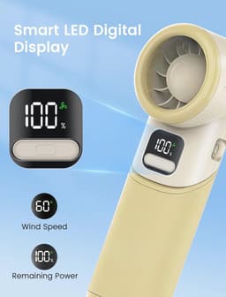 Draagbare Handventilator met 5 Snelheden - Oplaadbare Mini Ventilator voor Binnen en Buiten — thumbnail 4