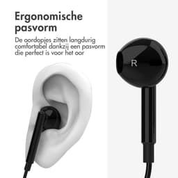 imoshion Bedrade Oordopjes met AUX / 3,5 mm Jack Aansluiting - Oortjes met Draad - Zwart — thumbnail 4