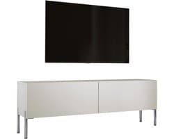 Lage TV-kast Modern Design - 140x52x32cm - Cashmere met Chrome Poten