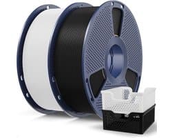 Snel 3D Printer Filament PLA+ 2kg Zwart/Wit, Hoge Printsnelheid