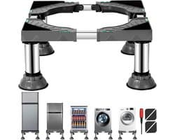 Wasdroger Onderstel met 4 Gepolsterde Poten - Draagvermogen tot 200 KG - Verstelbare Breedte 40-62 cm - Geschikt voor Wasmachine en Tumble Dryer - Grijs