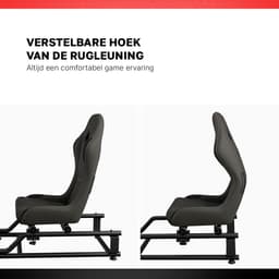 REBBLERS® SIMR 1000M Sim Racing Cockpit + TV Standaard - Verstelbare Racestoel van Formula naar GT/Rally - Race Simulator - Zwart — thumbnail 3