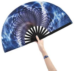 Grote opvouwbare hand rave-ventilator met fantasie sterrenhemel — thumbnail 3