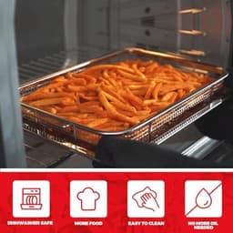 Airfryer Mandje voor Oven - Antiaanbak Koper Bakmand voor Conventie Oven - Ideaal voor Bakken en Krokante Gerechten - Vaatwasmachinebestendig 39.5cm x 29.5cm — thumbnail 5