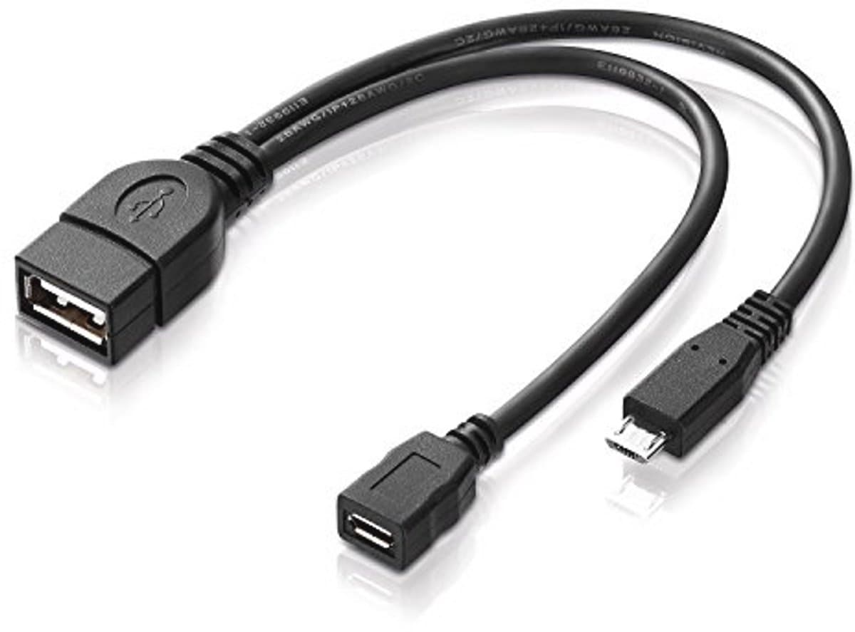 USB OTG Adapterkabel Micro-USB 2.0 met Stroomaansluiting voor Externe Harde Schijven en Apparaten — afbeelding 1