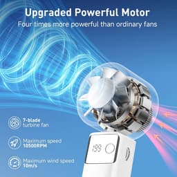 Draagbare Turbo Handventilator met 4000 mAh Accu en LED-Display — thumbnail 4