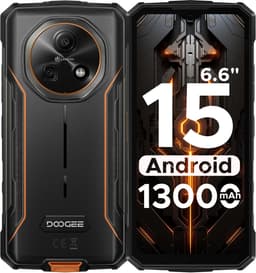 DOOGEE Fire 5 4G - Robuuste Smartphone - Robuuste Telefoon - Android 15 - 12 GB RAM / 64 GB ROM (TF 2 TB) - 6,6-inch HD+90 Hz - 13000 mAh - 13 MP +8 MP camera - Face ID - NFC - OTG - GPS -Oranje — thumbnail 1