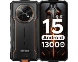 DOOGEE Fire 5 4G - Robuuste Smartphone - Robuuste Telefoon - Android 15 - 12 GB RAM / 64 GB ROM (TF 2 TB) - 6,6-inch HD+90 Hz - 13000 mAh - 13 MP +8 MP camera - Face ID - NFC - OTG - GPS -Oranje
