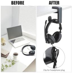 Hoofdtelefoonstandaard - 360° Draaibaar en Hoogte Verstelbaar - Universeel Compatibele Gaming Koptelefoonhouder met Kabelclip voor Bureau — thumbnail 2
