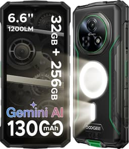 DOOGEE Fire 5 Ultra-AI Robuuste Smartphone-32GB RAM - 256GB ROM-6,6 inch 90 Hz-Robuuste Telefoon - IP68 Waterdicht -1200-lumen kampeerlamp-13000 mAh- Gemini AI-gezichtsherkenning- Android 15 - NFC - GPS-Groen — thumbnail 1