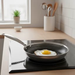 Cheffinger, Koekenpan 28 cm met honingraatcoating en lange handgreep, Zilver — thumbnail 2
