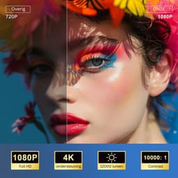 Mini Beamer - Film Projector met Bluetooth - Draagbare Beamer - 4K Kwaliteit - Zwart — thumbnail 4