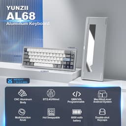 Yunzii AL68 - CNC Aluminium Toetsenbord - 65% Layout (68 Toetsen) - Gasket Mount - Hot-Swappable - Tri-Mode (Bluetooth/2.4G/USB-C) - Premium PBT Keycaps - Zilver — thumbnail 5