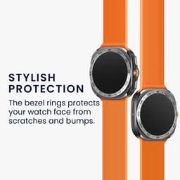 kwmobile Beschermende Ring geschikt voor Samsung Galaxy Watch Ultra 47mm Fitness Tracker - Bezel Ring voor smartwatch - Beschermring voor smartwatch in zilver / zwart. — thumbnail 7