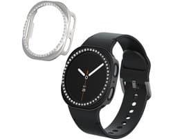 kwmobile 2x kunststof horloge rand bescherming geschikt voor Samsung Galaxy Watch 8 (40mm) Beschermhoes - Glitter beschermhoesje zwart / zilver