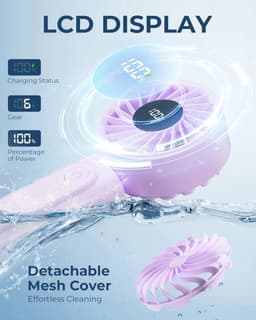 Draagbare Ventilator met USB Oplaadfunctie en 6 Windsnelheden - Compact en Opvouwbaar — thumbnail 1