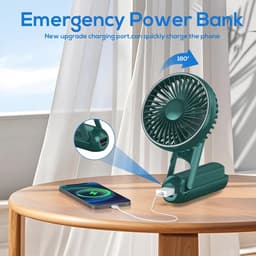 Draagbare Mini Handventilator - Oplaadbare USB Ventilator met 5 Snelheden - Opvouwbare Zakventilator voor Kantoor en Outdoor — thumbnail 1