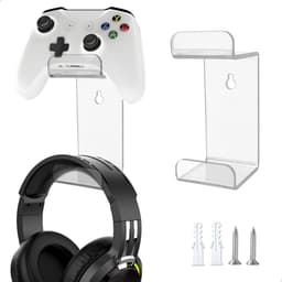 2x Transparante Headset Houder voor Tafel of Muur - Universele Koptelefoon Standaard — thumbnail 1