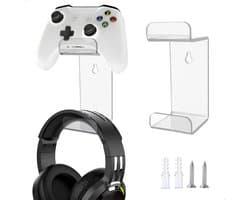 2x Transparante Headset Houder voor Tafel of Muur - Universele Koptelefoon Standaard
