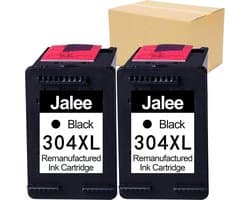 2 Zwarte Gerecyclede Inktpatronen Vervanging voor 304XL - Geschikt voor Diverse DeskJet & Envy Printers