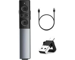Draadloze Presentatie Clicker met USB-C en USB-A Ontvanger voor PowerPoint en Mac