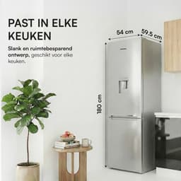 Heinner HC-V288SWDE++ Koel-vriescombinatie met Waterdispenser 288 L – Low Frost – Super Freezing – Mechanische Bediening – Omkeerbare Deur – Zilver – 5 Jaar Garantie — thumbnail 8